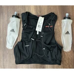 adidas Terrex Trail Running Hiking Vest Small With 2 Bottles White New Sz Small